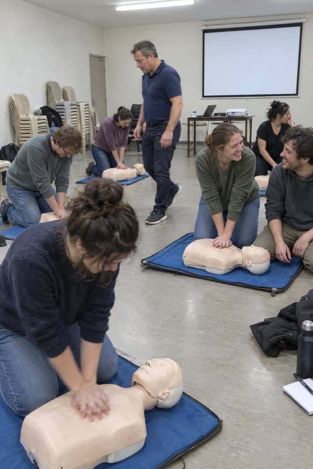 Curso de RCP con maniquíes
