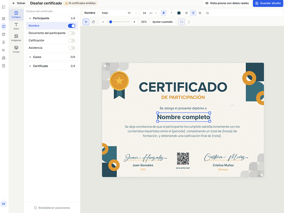 Editor de certificados